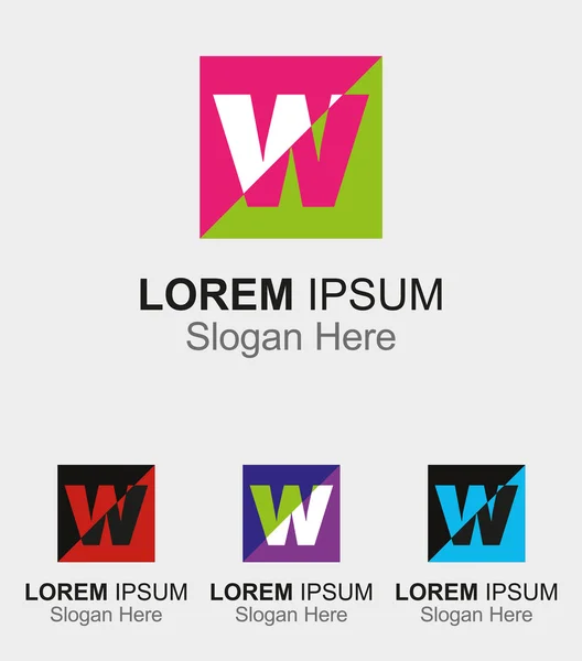 Písmeno w logo design vzorku ikonu — Stockový vektor