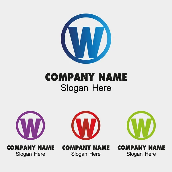 Lettera W logo design modello lettera W icona — Vettoriale Stock