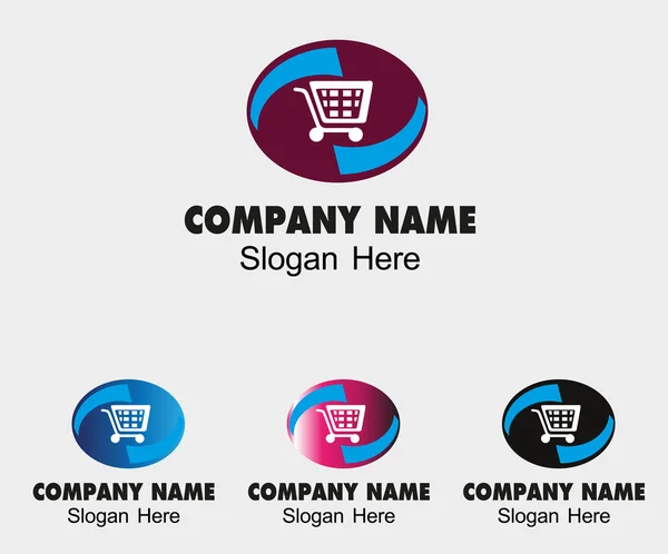 Carrinho de compras logotipo design — Vetor de Stock