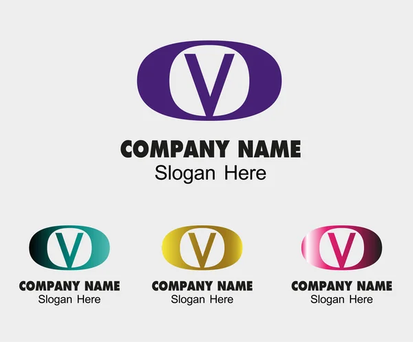 V logo şirket ad simgesi harf v — Stok Vektör