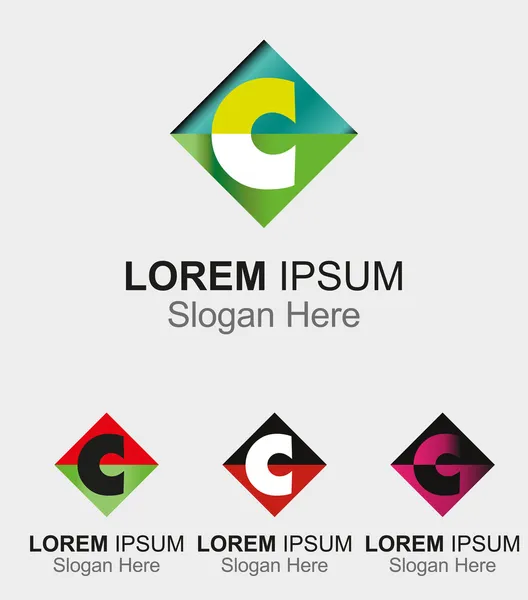 Icône logo abstrait pour la lettre C — Image vectorielle