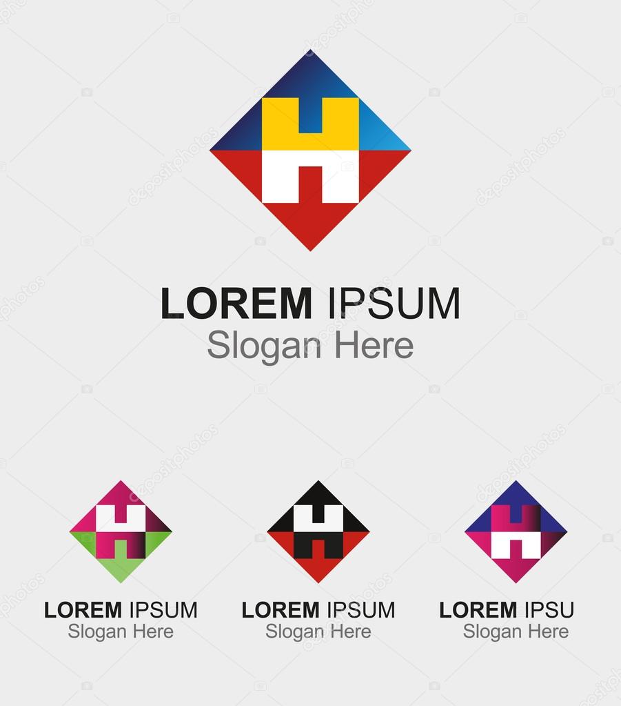 Abstract logo icon for letter H