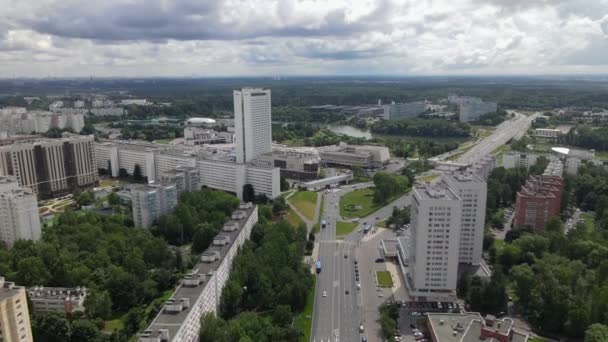 Luchtfoto van Zelenograd prefectuur — Stockvideo