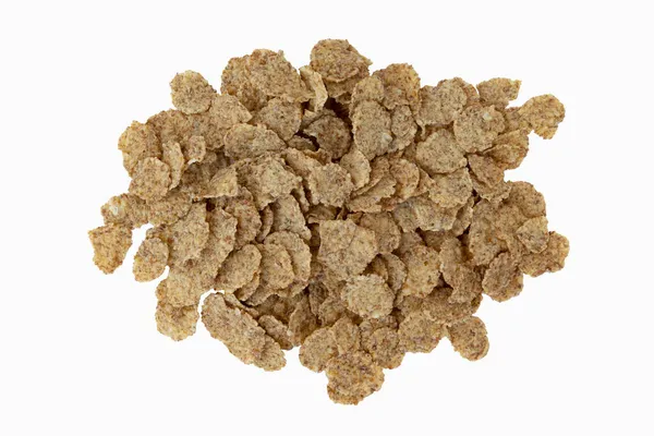 Copos Cereales Aislados Sobre Fondo Blanco Ingrediente Alimentario Copos Grano —  Fotos de Stock