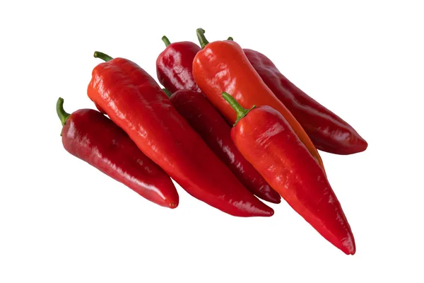 Stapel Verse Rauwe Paprika Geïsoleerd Witte Achtergrond Rauwe Groenten Nieuwe — Stockfoto