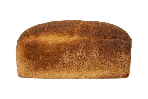 白背景的金麦片面包块 自制烘焙 新鲜全麦面包 侧面观景 — 图库照片