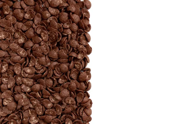 Cadre Avec Fond Flocons Chocolat Concept Petit Déjeuner Sain Bande — Photo