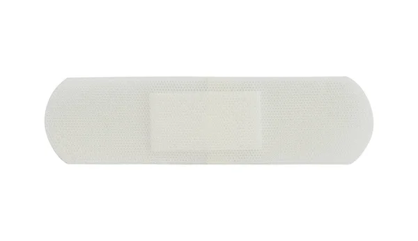 White Medical Patch Adhesive Bandage Horizontal Position Isolated White Background — Stockfoto