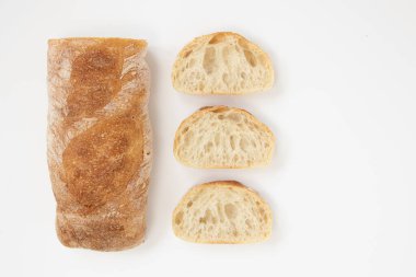 Ekmek, yemek, diyet, iştah açıcı konsept, üst görünüm