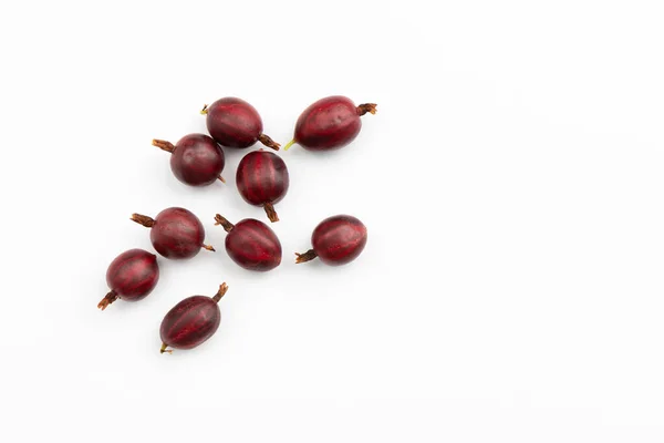 Gooseberries Fresh Harvest Harvest Ripe Red Gooseberries Pile Sweet Berries — Stock Photo, Image