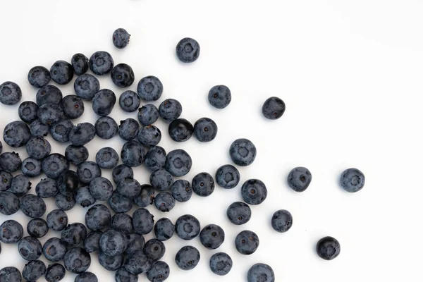 Pile Freshly Blueberries Isolated White Background Heap Juicy Raw Ripe — 图库照片