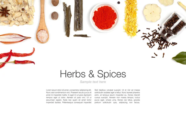 baharat beyaz zemin üzerine