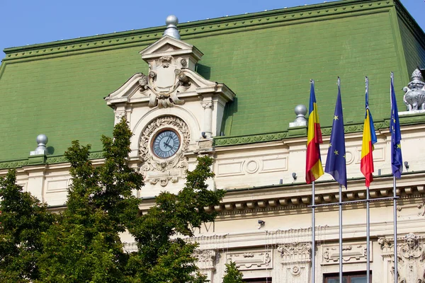 Flags Green Castle Roof — Stock Photo, Image