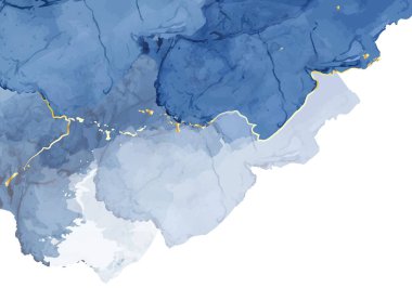 Klasik mavi suluboya sıvı vektör boyama kartı