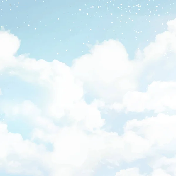 Engelenhemel wolken vector ontwerp achtergrond. Winter sprookjesachtige achtergrond. — Stockvector
