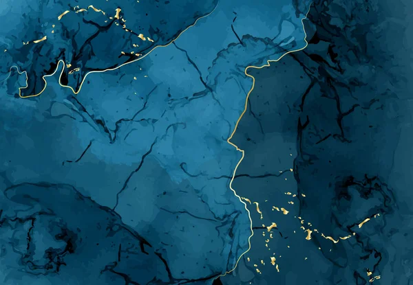 Klassieke blauwe aquarel vloeistof schilderen vector ontwerp kaart. — Stockvector