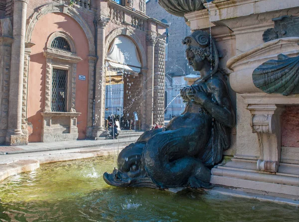 Bologna Şehrindeki Neptün Heykelinin Detayları — Stok fotoğraf