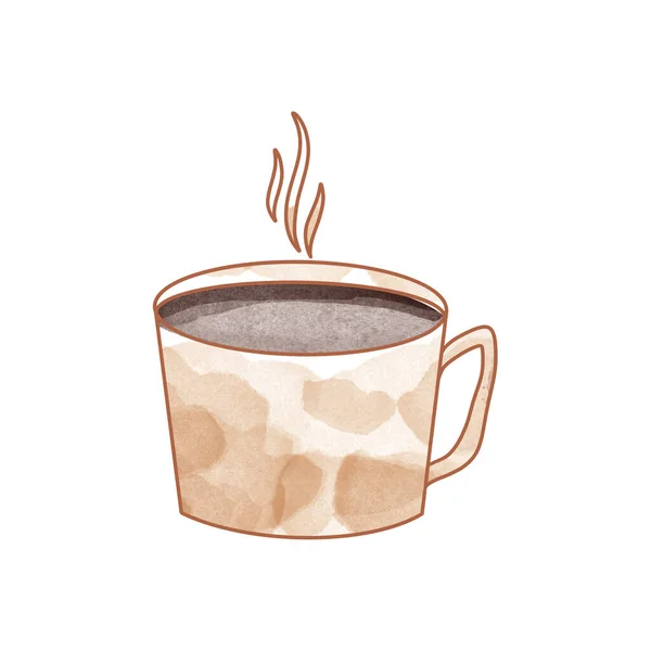 Watercolor Mystical Cozy Hygge Hot Cup Coffee Tea Textural Digital — Stock Photo, Image