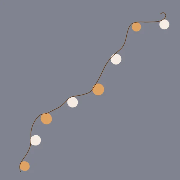 Проста Плоска Кліп Арт Затишна Гігієнічна Стрічка Гірлянди Круглої Лампи — стокове фото