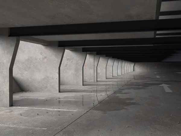 Underground carpark - after the storm — Stock Photo, Image