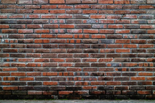 Eski, kirli tuğla duvar yüzeyi. Soyut fayanslı tuğla işçiliği arka planı ve deseni.