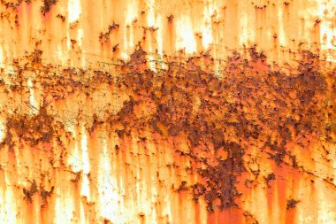 Paslı grunge metal, pas, oksitlenmiş çelik doku. Endüstriyel metal arka plan dokusu.