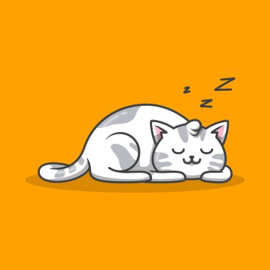 Hand drawn vintage retro cute adorable cat cartoon illustration