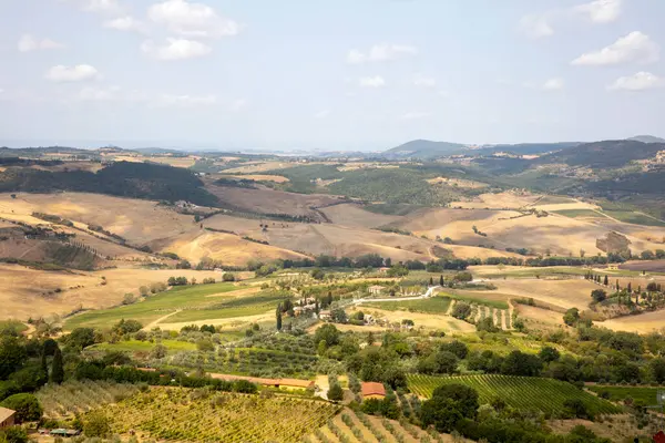 Montepulciano Italië Augustus 2021 Uitzicht Heuvels Van Montepulciano Stad Toscane — Stockfoto