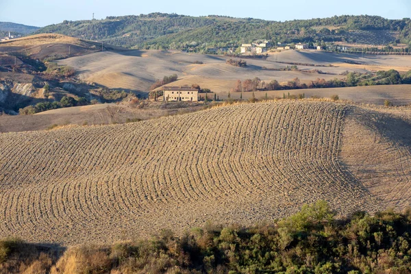 Val Orcia Italia Agosto 2021 Paisaje Típico Val Orcia Toscana —  Fotos de Stock