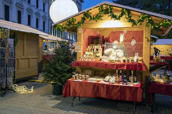 Лугано Швейцария Декабря 2021 Года Рождественский Рынок Аль Лугано Лугано — стоковое фото