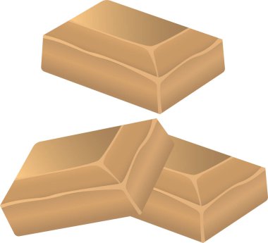 Beyaz çikolata parçalarının vektör çizimi.