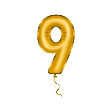 Vector illustration of helium balloon numbers for the holiday.