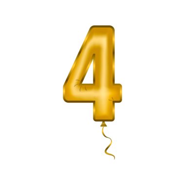 Vector illustration of helium balloon numbers for the holiday.