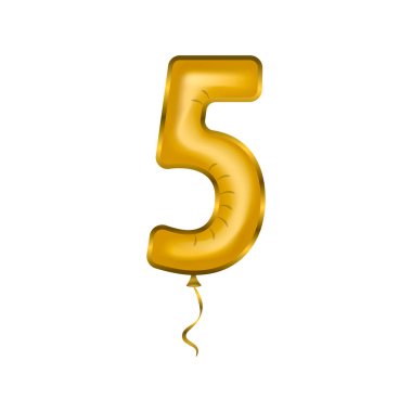 Vector illustration of helium balloon numbers for the holiday.