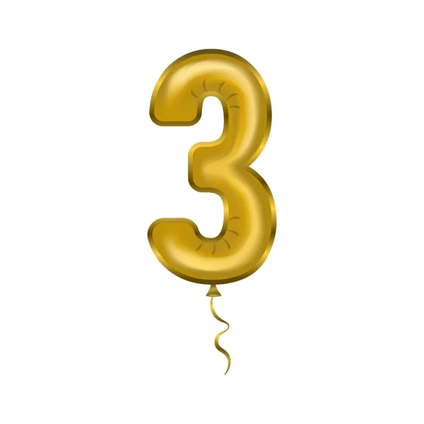 Vector Illustration Helium Balloon Numbers Holiday — Vettoriale Stock