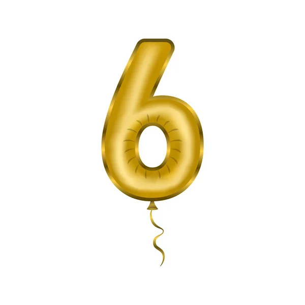 Vector Illustration Helium Balloon Numbers Holiday — Vettoriale Stock