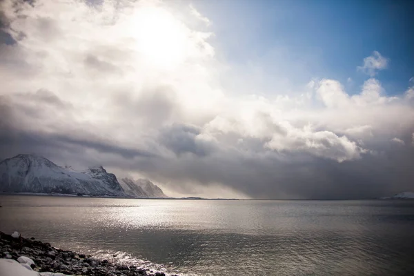 Inverno Lofoten Islands Northern Noruega — Fotografia de Stock