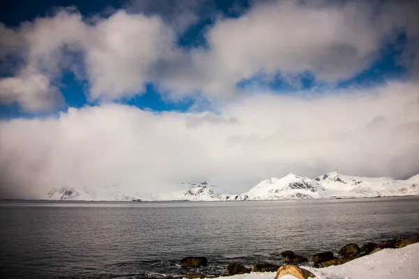 Inverno Lofoten Islands Northern Noruega — Fotografia de Stock