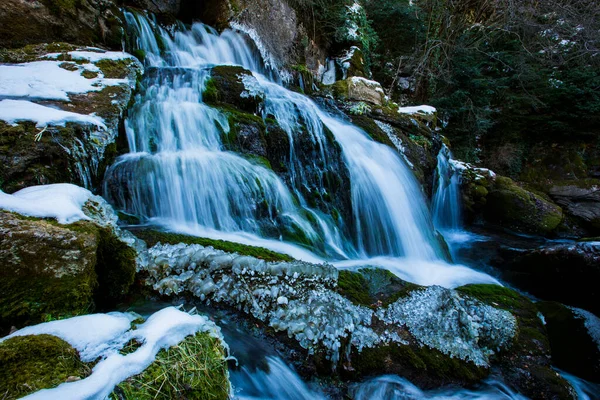 Inverno Cachoeira Rio Lobregat Barcelona Pirinéus Espanha — Fotografia de Stock