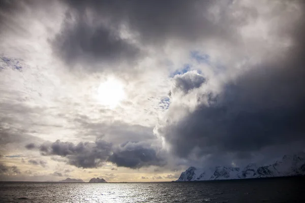 Zima Wyspach Lofoten Północ Norwegia — Zdjęcie stockowe