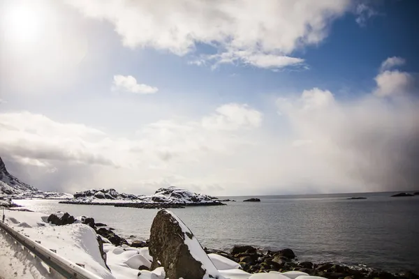 Zima Wyspach Lofoten Północ Norwegia — Zdjęcie stockowe