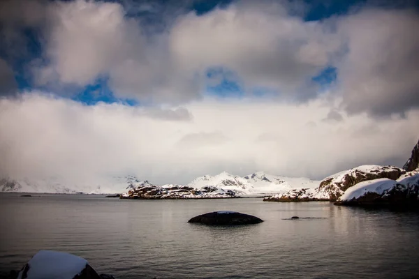 Inverno Lofoten Islands Northern Noruega — Fotografia de Stock