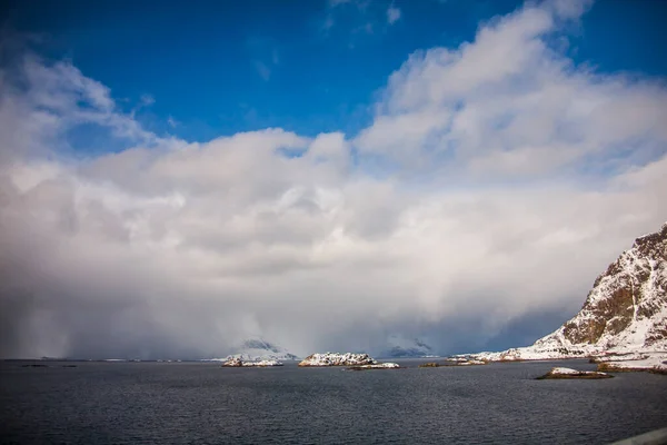 Inverno Lofoten Islands Northern Noruega — Fotografia de Stock