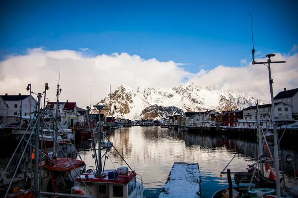 Zima Wyspach Lofoten Północ Norwegia — Zdjęcie stockowe