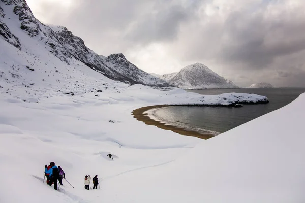 Lofoten Adaları Nda Kış Kuzey Norveç — Stok fotoğraf