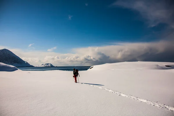 Inverno Lofoten Islands Northern Noruega — Fotografia de Stock