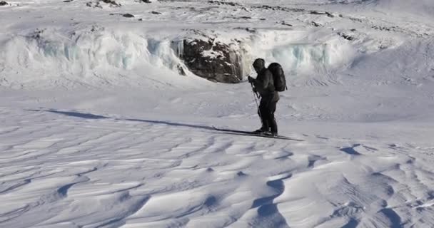 Expedición Esquí Parque Nacional Dovrefjell Noruega — Vídeos de Stock