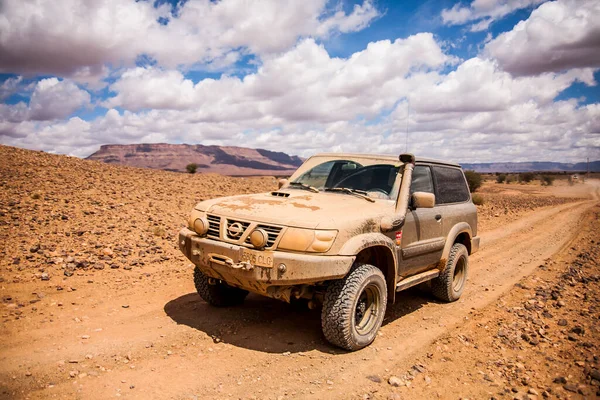 Morocco África Abril 2012 4X4 Carro Offroad Deserto Dunas Marrocos — Fotografia de Stock