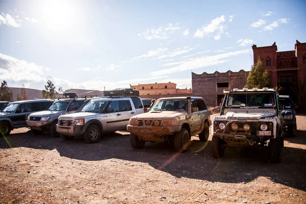 Maroc Afrique Avril 2012 4X4 Voiture Hors Route Dans Désert — Photo