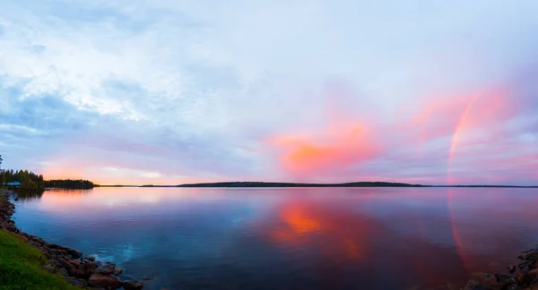 Осенний Закат Радуга Лапландии Северная Финляндия — стоковое фото